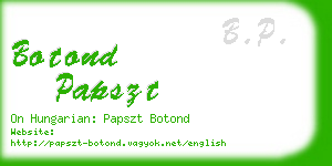 botond papszt business card